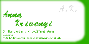 anna krivenyi business card